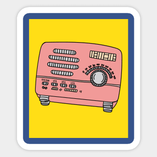 Old Colorful Stylish Retro Music Radios Sticker